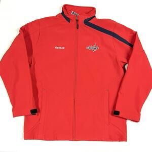 Washington Capitals Reebok NHL Center Ice Mens Sz S Red Zip Jacket Soft Shell